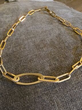 Kendra Choker Gold Link Chain Necklace with Pavé Accent